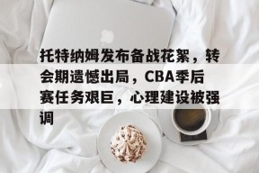 九游娱乐网站 -托特纳姆发布备战花絮，转会期遗憾出局，CBA季后赛任务艰巨，心理建设被强调的简单介绍